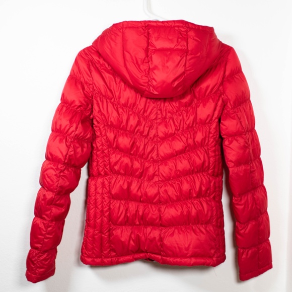 Michael Michael Kors Red Hooded Packable Down Puffer Coat - Picture 5 of 6